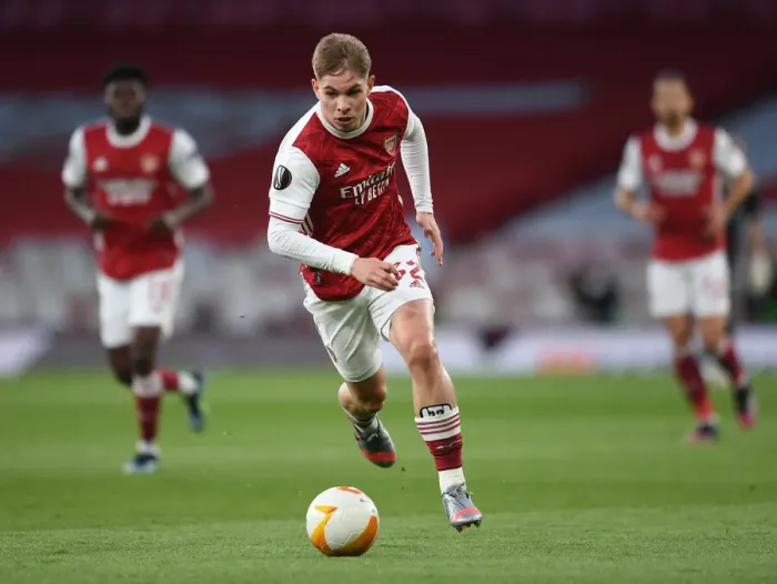 Framed Print : Arsenal's Emile Smith Rowe in UEFA Europa League Semi-Final: Emirates Stadium, London (Behind Closed Doors)