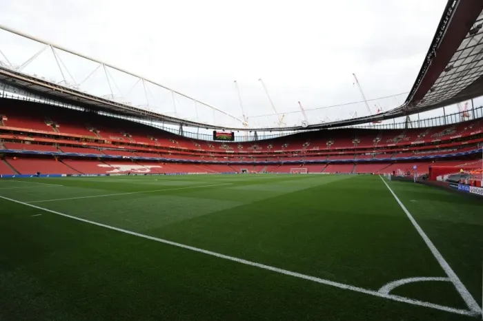 Framed Print : Arsenal's Emirates Stadium Awaits Olympiacos in Champions League Showdown
