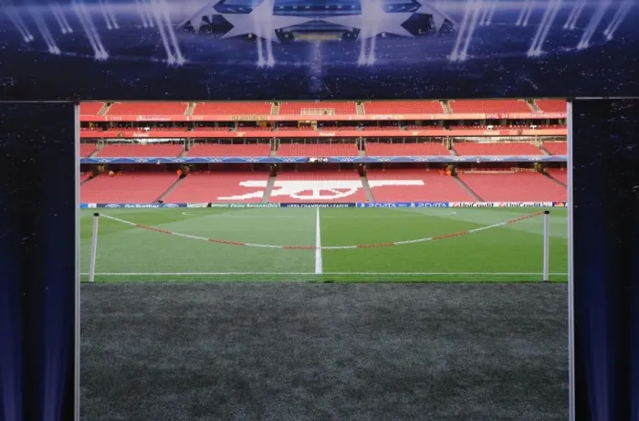 Framed Print : Arsenal's Emirates Stadium: Battle Ground for Champions League Clash against Olympiacos (2012-13) Framed Print : Arsenal's Emirates Stadium: Battle Ground for Champions League Clash against Olympiacos (2012-13)
