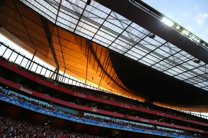 Framed Print : Arsenal's Emirates Stadium: A Battle Against Udinese in the 2011-12 UEFA Champions League Play-Off