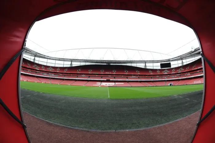 Framed Print : Arsenal's Emirates Stadium: Pre-Match FA Cup Atmosphere vs Leeds United