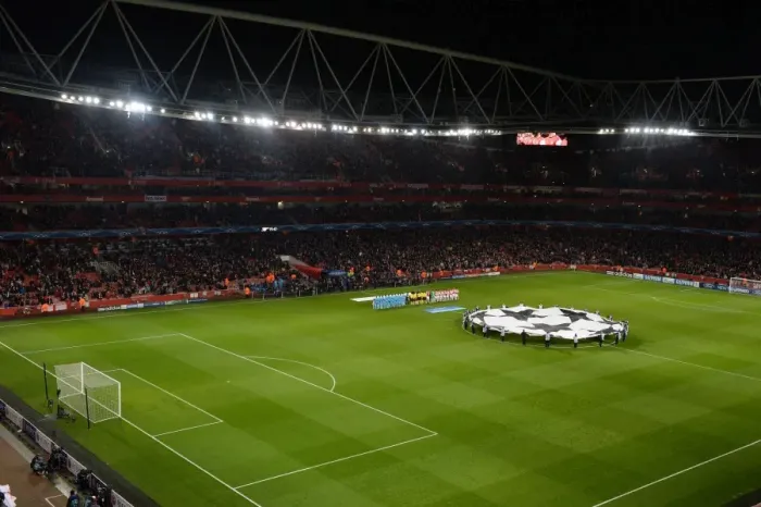 Framed Print : Arsenal's Emirates Stadium: Readying for Marseille in the UEFA Champions League Framed Print : Arsenal's Emirates Stadium: Readying for Marseille in the UEFA Champions League