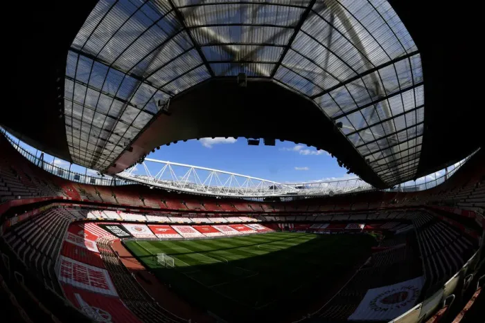 Framed Print : Arsenal's Empty Emirates Stadium: UEFA Europa League Semi-Final Against Villarreal (2021)
