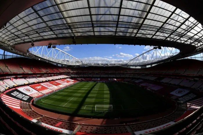 Framed Print : Arsenal's Empty Emirates Stadium: UEFA Europa League Semi-Final Against Villarreal CF Amidst Coronavirus Pandemic