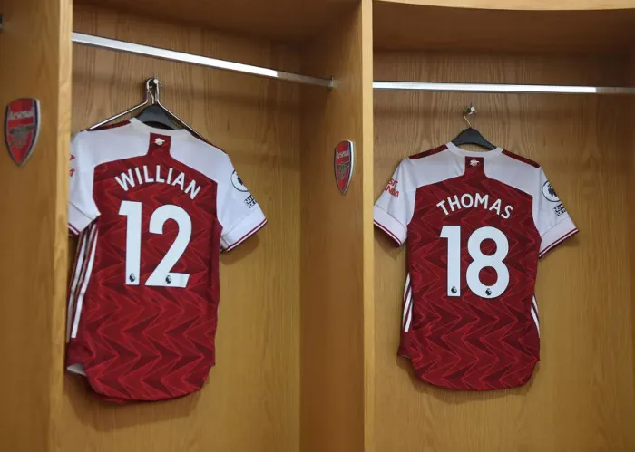 Framed Print : Arsenal's Empty Emirates: Willian and Partey Gear Up for Aston Villa Showdown (2020-21) Framed Print : Arsenal's Empty Emirates: Willian and Partey Gear Up for Aston Villa Showdown (2020-21)