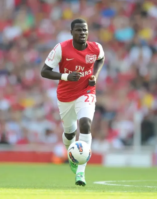 Framed Print : Arsenal's Emmanuel Eboue in Action against New York Red Bulls during the Emirates Cup 2011-12 Framed Print : Arsenal's Emmanuel Eboue in Action against New York Red Bulls during the Emirates Cup 2011-12