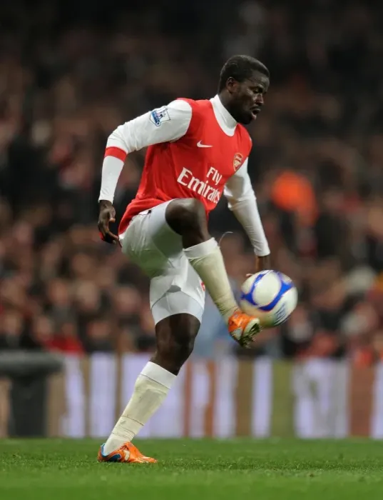 Framed Print : Arsenal's Emmanuel Eboue Celebrates Fifth Goal in FA Cup Victory over Leyton Orient (2011)
