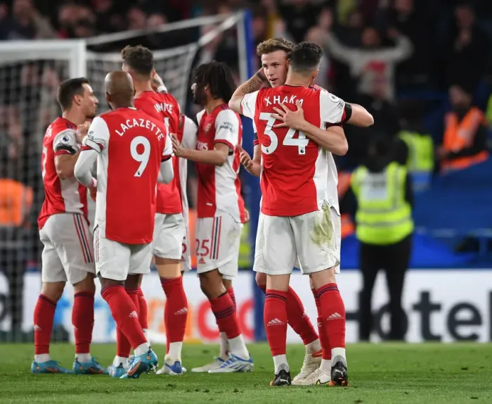 Framed Print : Arsenal's Emotional Reunion: Xhaka and Holding Hug It Out After Chelsea Clash (Chelsea v Arsenal 2021-22) Framed Print : Arsenal's Emotional Reunion: Xhaka and Holding Hug It Out After Chelsea Clash (Chelsea v Arsenal 2021-22)