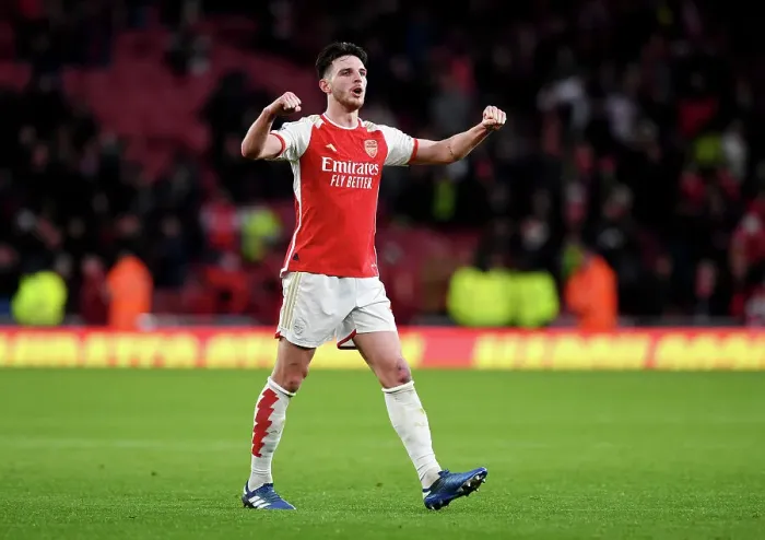 Framed Print : Arsenal's Emotional Victory: Declan Rice Amidst Jubilant Fans (2023-24) Framed Print : Arsenal's Emotional Victory: Declan Rice Amidst Jubilant Fans (2023-24)