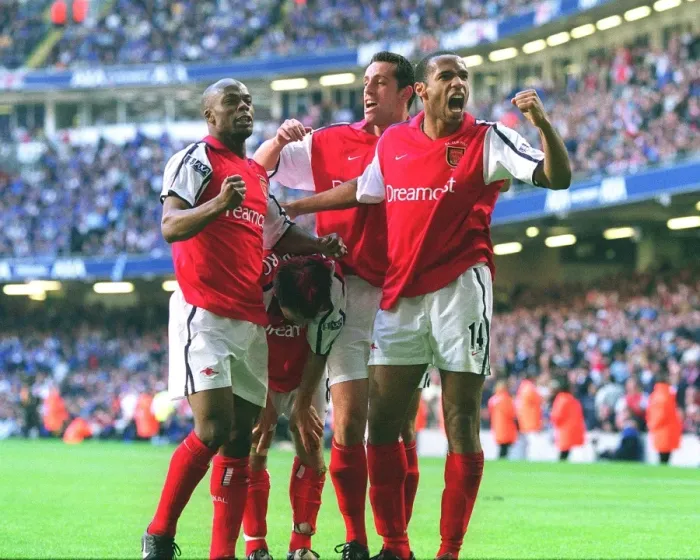 Framed Print : Arsenal's Epic Goal Celebration: Ljungberg and Henry's Unforgettable Moment at the 2002 FA Cup Final vs. Chelsea (4-5-2002) Framed Print : Arsenal's Epic Goal Celebration: Ljungberg and Henry's Unforgettable Moment at the 2002 FA Cup Final vs. Chelsea (4-5-2002)