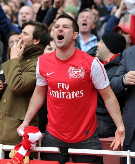 Framed Print : Arsenal's Euphoric Goal Celebration vs. Manchester City (2011-12)