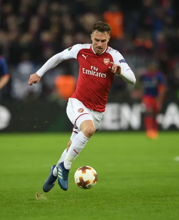 Framed Print : Arsenal's Europa League Battle: Aaron Ramsey vs. CSKA Moscow, Moscow 2018