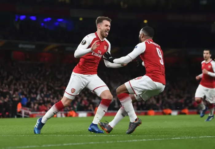 Framed Print : Arsenal's Europa League Double: Ramsey and Lacazette's Goals Framed Print : Arsenal's Europa League Double: Ramsey and Lacazette's Goals