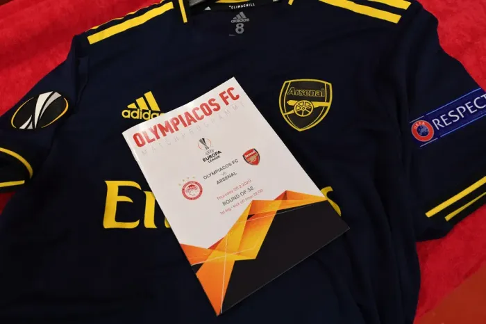 Framed Print : Arsenal's Europa League Journey Begins: Olympiacos v Arsenal, Round of 32 First Leg