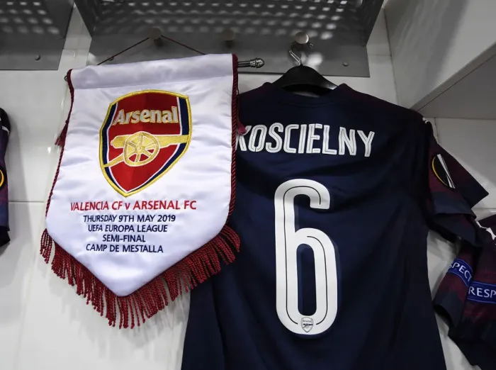 Framed Print : Arsenal's Europa League Semi-Final Kit: A Peek at the Valencia Showdown at Estadio Mestalla