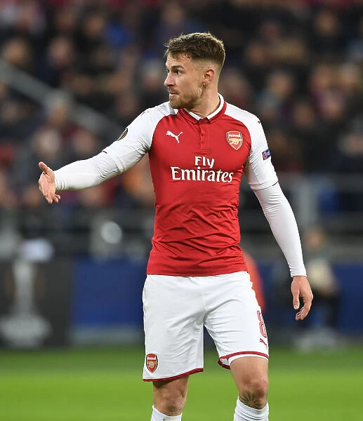 Arsenal's Europa League Showdown: Aaron Ramsey in Action against CSKA Moscow (2018), Moscow, Russia