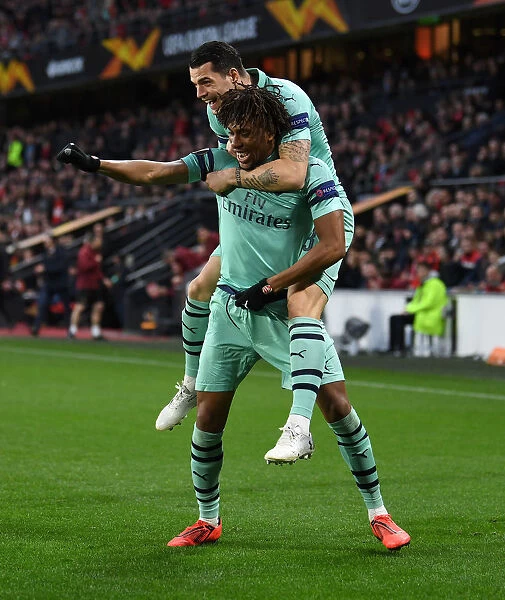 Arsenal's Europa League Victory: Unforgettable Goal Celebration between Iwobi and Xhaka (Stade Rennais, 2019)