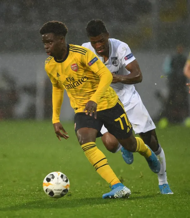 Framed Print : Arsenal's Europa League Victory: Bukayo Saka's Electrifying Run Against Vitoria Guimaraes Framed Print : Arsenal's Europa League Victory: Bukayo Saka's Electrifying Run Against Vitoria Guimaraes