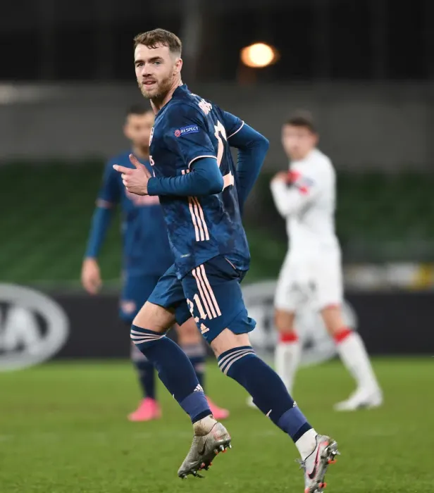 Framed Print : Arsenal's Europa League Victory: Calum Chambers in Action vs. Dundalk