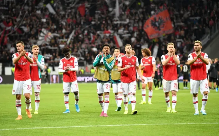 Framed Print : Arsenal's Europa League Victory: Eintracht Frankfurt Showdown, Group F