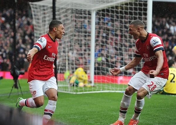 Arsenal's Exciting Moment: Celebrating the Second Goal Against Norwich City, April 2013