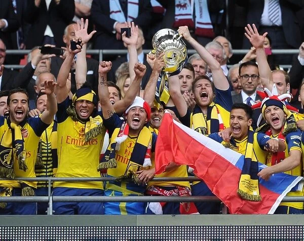 Arsenal's FA Cup Champions: Coquelin, Cazorla, Arteta, Mertesacker, and Sanchez Celebrate Victory