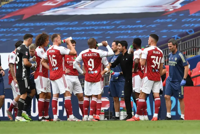 Framed Print : Arsenal's FA Cup Final: Mikel Arteta Guides Team Through Empty Wembley Against Chelsea