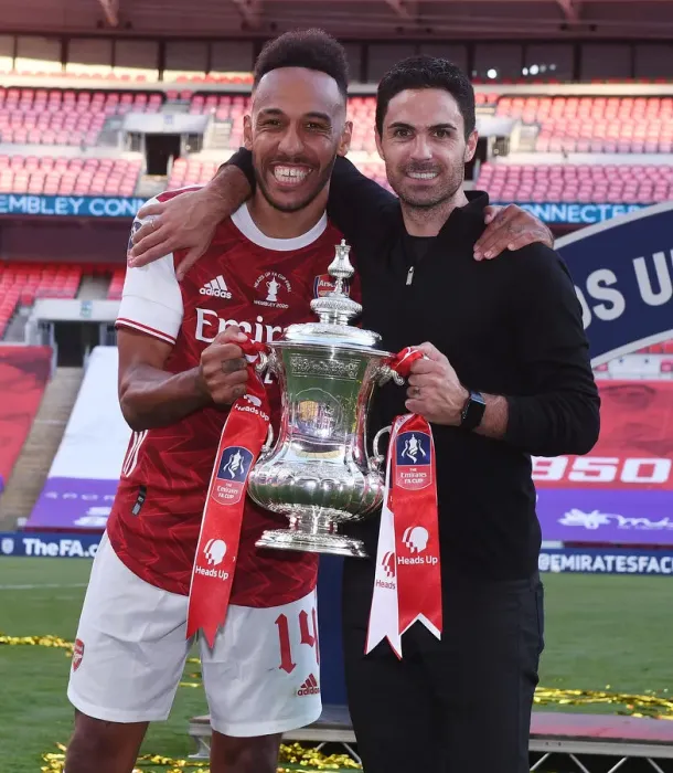 Framed Print : Arsenal's FA Cup Victory: Arteta and Aubameyang Celebrate Empty-Handed at Wembley Framed Print : Arsenal's FA Cup Victory: Arteta and Aubameyang Celebrate Empty-Handed at Wembley