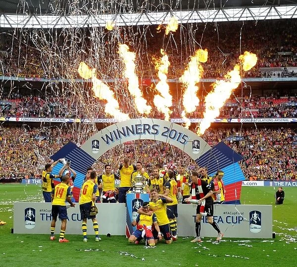 Arsenal's FA Cup Victory: Celebrating at the FA Cup Final against Aston Villa (2015)