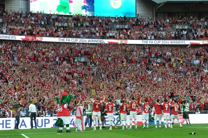 Framed Print : Arsenal's FA Cup Victory: Champions Celebrate with Fans at Wembley Stadium, 2014 Framed Print : Arsenal's FA Cup Victory: Champions Celebrate with Fans at Wembley Stadium, 2014