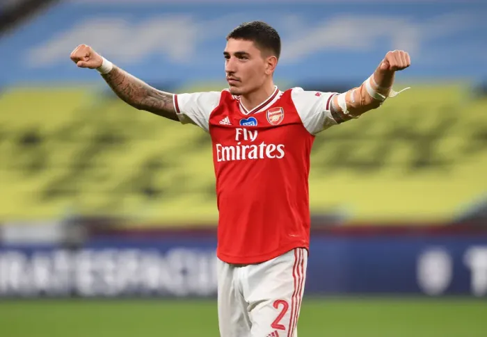 Framed Print : Arsenal's FA Cup Victory: Hector Bellerin's Emotional Reaction to Triumphing over Manchester City