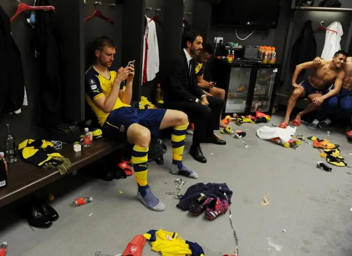 Framed Print : Arsenal's FA Cup Victory: Per Mertesacker and Robert Pires Celebrate with the Trophy Framed Print : Arsenal's FA Cup Victory: Per Mertesacker and Robert Pires Celebrate with the Trophy