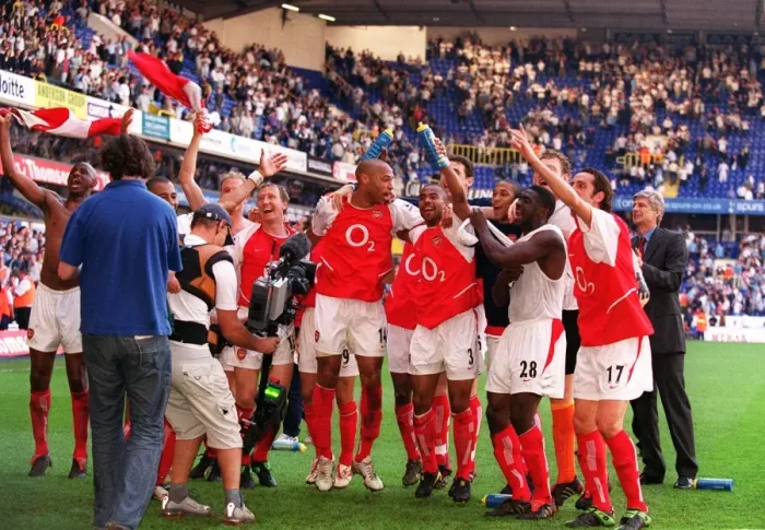 Framed Print : Arsenal's FA Premiership Triumph: Celebrating Victory at White Hart Lane (Tottenham v Arsenal, 25 / 4 / 04) Framed Print : Arsenal's FA Premiership Triumph: Celebrating Victory at White Hart Lane (Tottenham v Arsenal, 25 / 4 / 04)