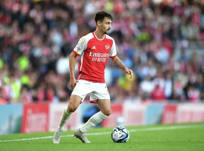 Framed Print : Arsenal's Fabio Vieira Charges Ahead in Arsenal vs AS Monaco Clash (2023-24) Framed Print : Arsenal's Fabio Vieira Charges Ahead in Arsenal vs AS Monaco Clash (2023-24)