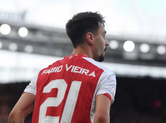 Framed Print : Arsenal's Fabio Vieira Shines in Arsenal vs AS Monaco Emirates Cup Clash, 2023-24
