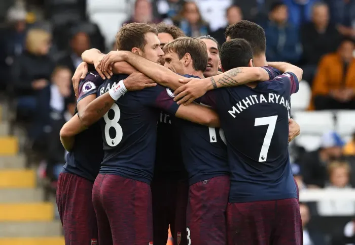 Framed Print : Arsenal's Five-Goal Blitz: Celebrating Victory Over Fulham (2018-19)