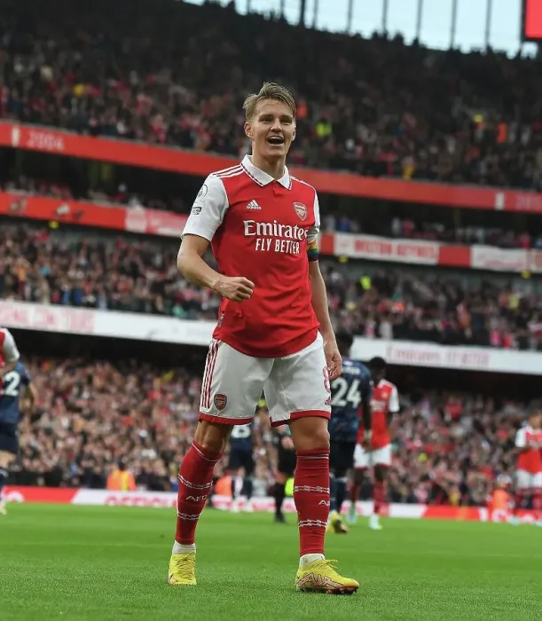Framed Print : Arsenal's Five-Star Performance: Martin Odegaard Scores in Arsenal FC's Victory over Nottingham Forest (2022-23) Framed Print : Arsenal's Five-Star Performance: Martin Odegaard Scores in Arsenal FC's Victory over Nottingham Forest (2022-23)