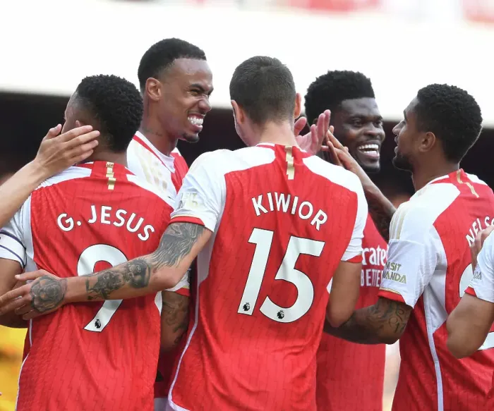 Framed Print : Arsenal's Five-Star Performance: Jakub Kiwior's Brace Seals Victory Over Wolverhampton Wanderers (2022-23)