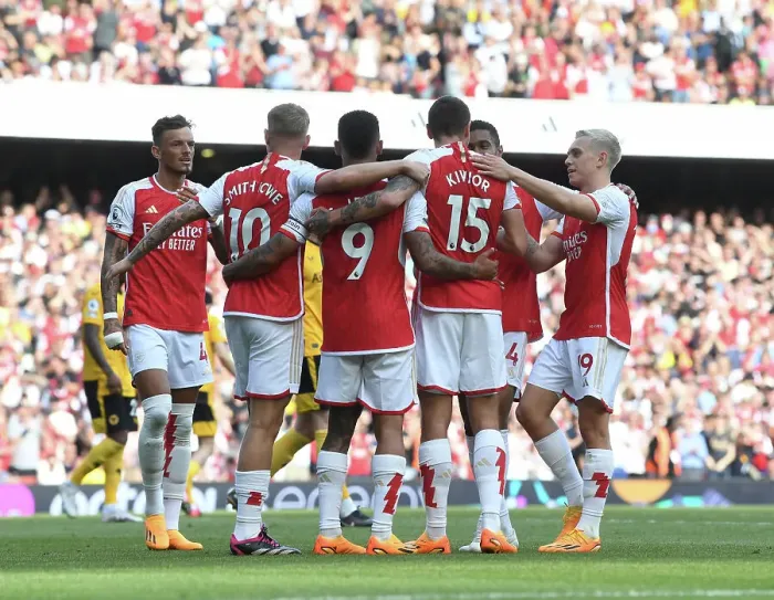 Framed Print : Arsenal's Five-Star Victory: Jakub Kiwior Scores the Decisive Goal vs. Wolverhampton Wanderers (2022-23) Framed Print : Arsenal's Five-Star Victory: Jakub Kiwior Scores the Decisive Goal vs. Wolverhampton Wanderers (2022-23)