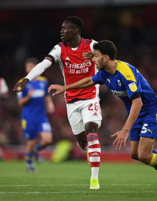 Framed Print : Arsenal's Flo Balogun Shines in Carabao Cup Clash Against AFC Wimbledon Framed Print : Arsenal's Flo Balogun Shines in Carabao Cup Clash Against AFC Wimbledon