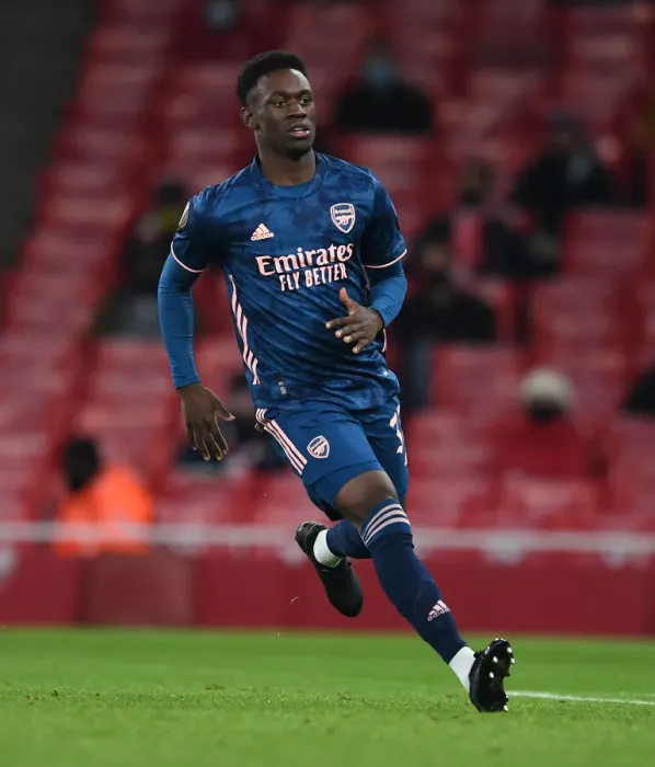 Framed Print : Arsenal's Flo Balogun Shines in Europa League Clash Against Rapid Wien