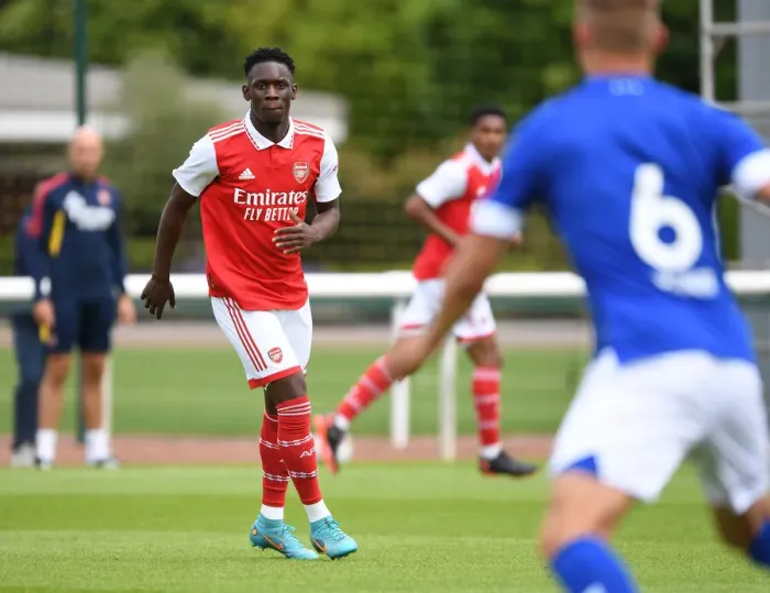 Framed Print : Arsenal's Flo Balogun Stars in Pre-Season Victory over Ipswich Town