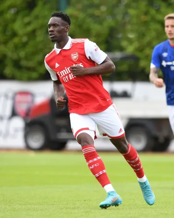 Framed Print : Arsenal's Flo Balogun Stars in Pre-Season Win over Ipswich Town