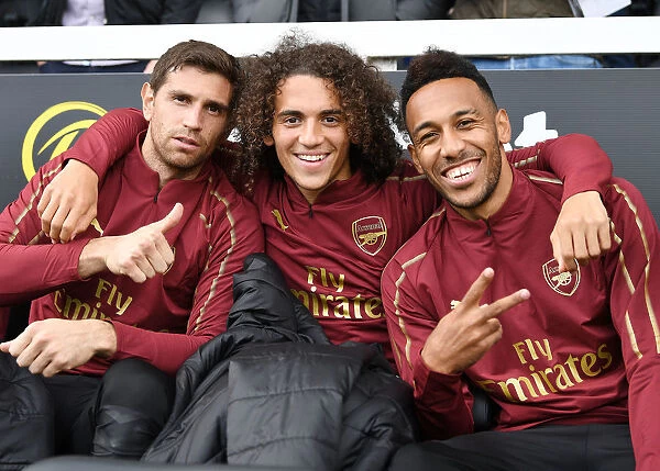 Arsenal's Focused Trio: Martinez, Guendouzi, Aubameyang Before Fulham Match (2018-19)