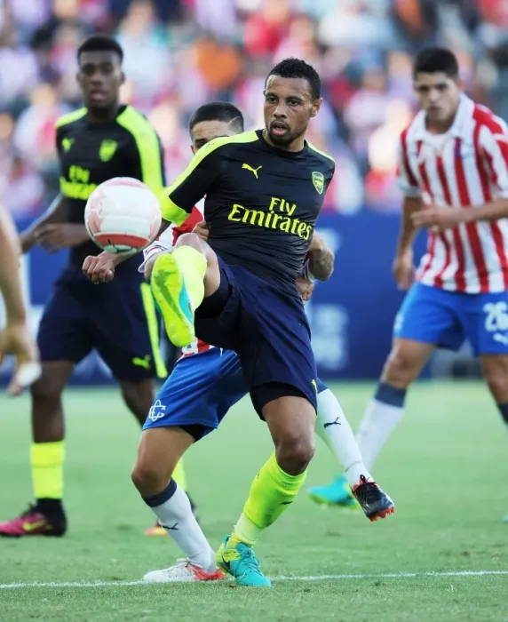 Framed Print : Arsenal's Francis Coquelin in Action Against Chivas (2016-17 Pre-Season)