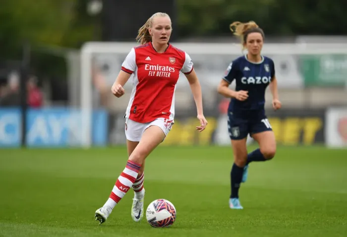 Framed Print : Arsenal's Frida Maanum in Action: Arsenal Women vs. Aston Villa Women, FA WSL Match, 2021-22 Framed Print : Arsenal's Frida Maanum in Action: Arsenal Women vs. Aston Villa Women, FA WSL Match, 2021-22