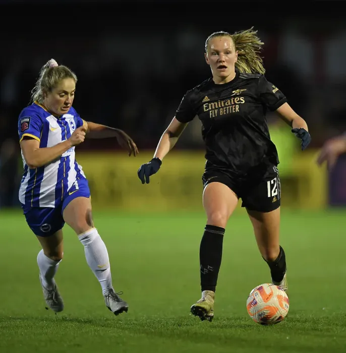 Framed Print : Arsenal's Frida Maanum in Action against Brighton & Hove Albion in FA Women's Super League (2022-23) Framed Print : Arsenal's Frida Maanum in Action against Brighton & Hove Albion in FA Women's Super League (2022-23)