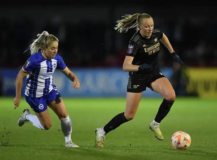 Framed Print : Arsenal's Frida Maanum in Action: FA Women's Super League Showdown against Brighton & Hove Albion (2022-23) Framed Print : Arsenal's Frida Maanum in Action: FA Women's Super League Showdown against Brighton & Hove Albion (2022-23)