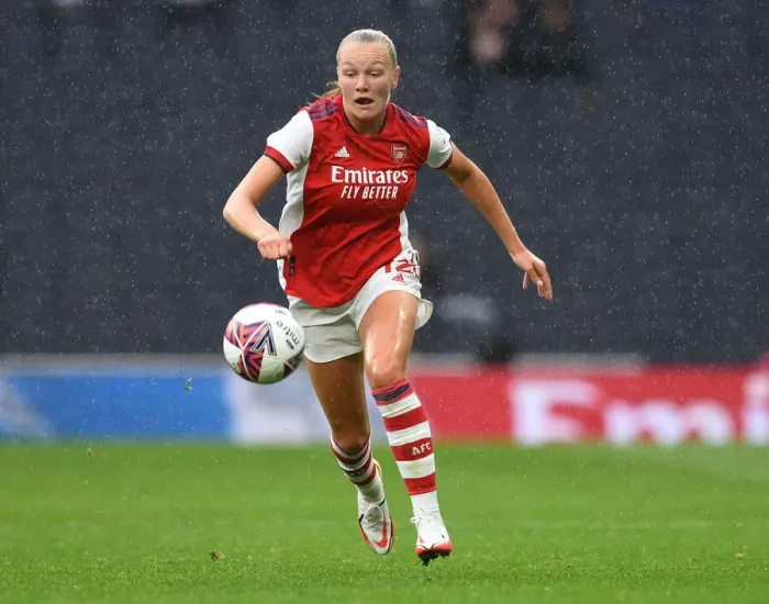 Framed Print : Arsenal's Frida Maanum Goes Head-to-Head with Tottenham Hotspur Women in MIND Series Match