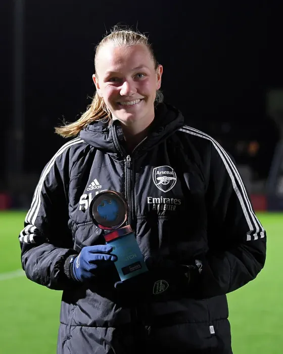 Framed Print : Arsenal's Frida Maanum Named Player of the Match in Win Against Leicester City (FA Women's Super League 2022-23)